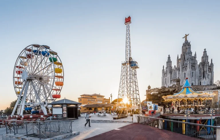 Tibidabo tickets infographic showing prices ticket types and tips to save money in Barcelona amusement park