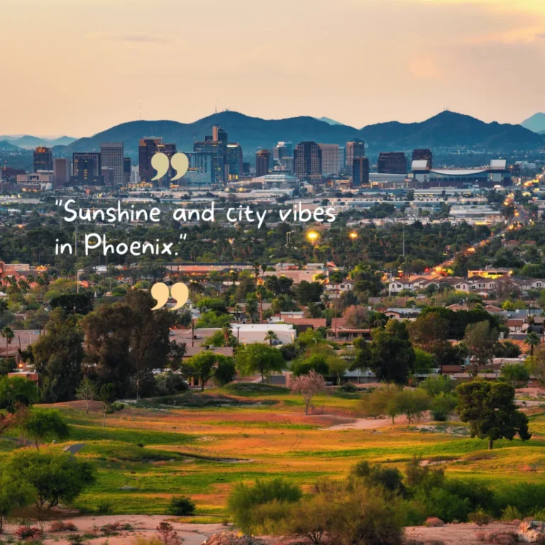 Arizona Instagram captions infographic featuring Grand Canyon, Sedona, desert sunsets, hiking, road trip, funny, short, and aesthetic caption ideas for social media.